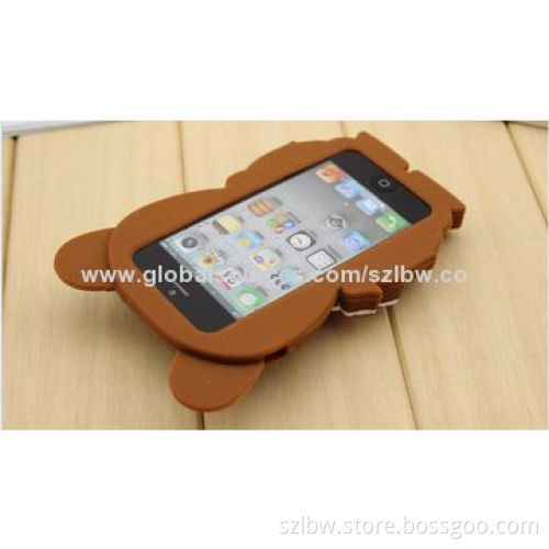3D Cute Little Bear-shaped Soft Silicone Cover/Case for iPhone 6, 4.7-inch/Soft, Flexible, Durable